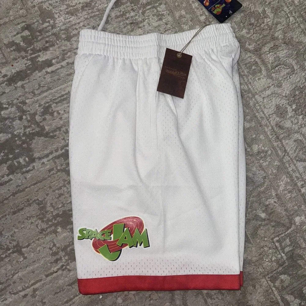 Mitchell & Ness 25th Anniversary Space Jam Basketball Mesh Shorts Men Size Small